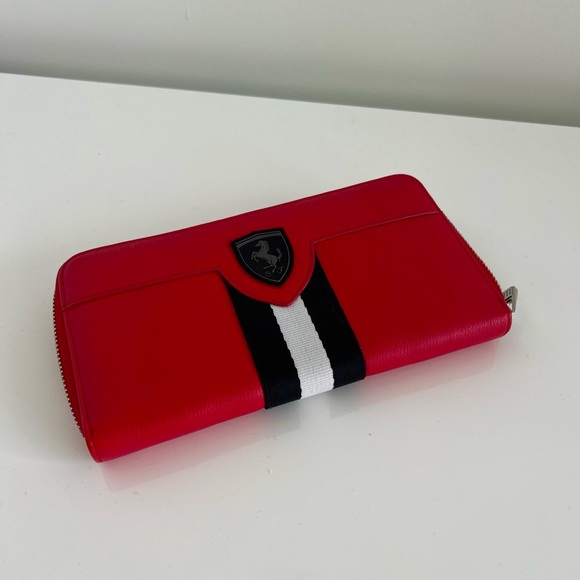 Ferrari Red Wallet with Black and White Accent